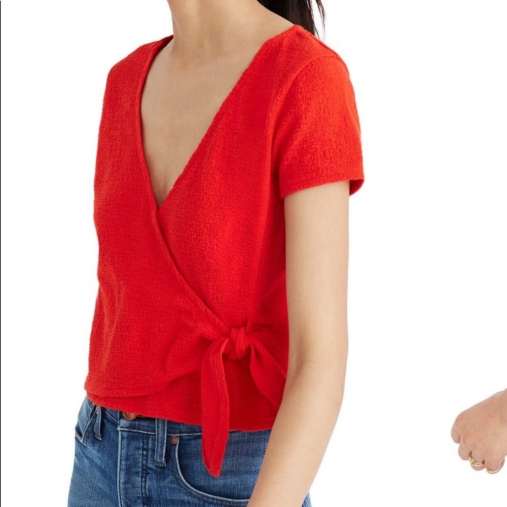 Madewell side tie blouse